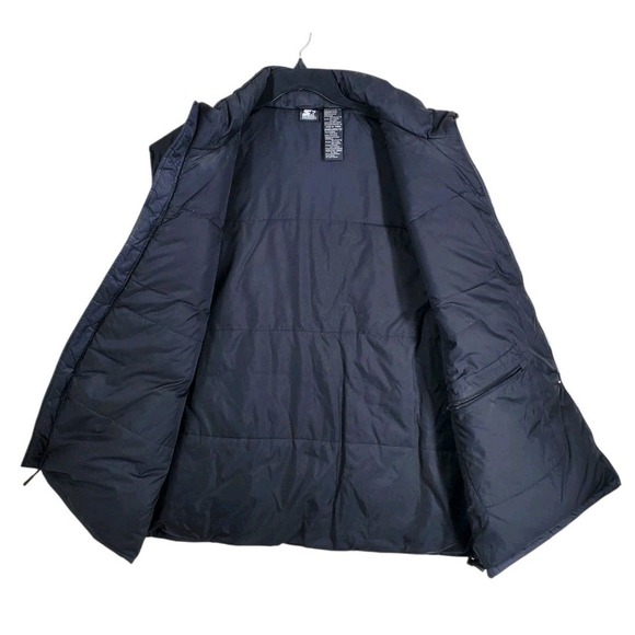 Starter Down Feather Puffer Vest Jacket Mens 2XL 50/52 Black Zip Up Winter - Picture 5 of 11
